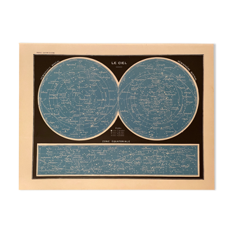 Lithographie sur le ciel 1900