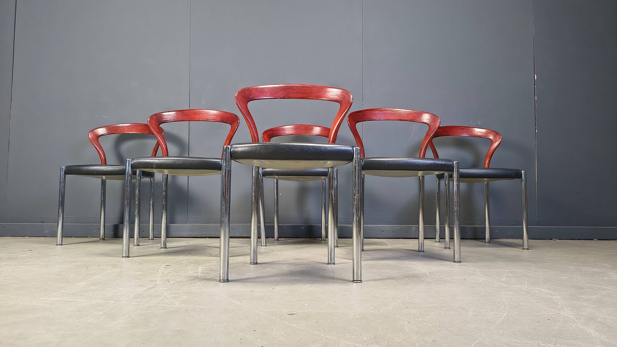 Vintage Lotus chairs by Hartmut Lohmeyer for Kusch & Co., 1970s, set of 6