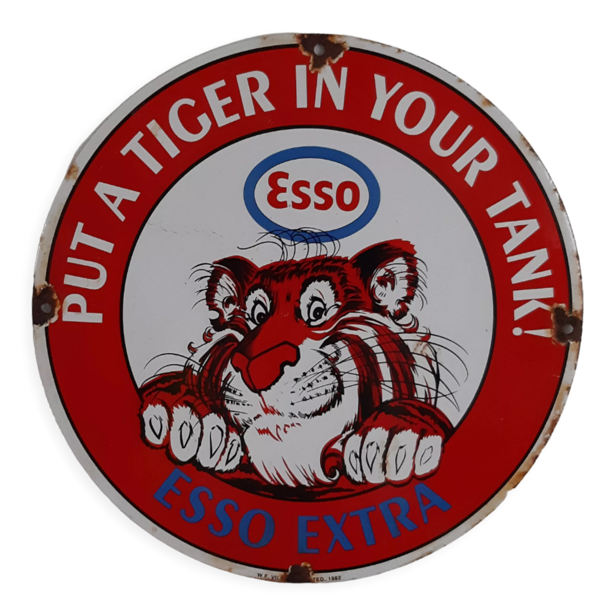 Enamelled plate ESSO 1962