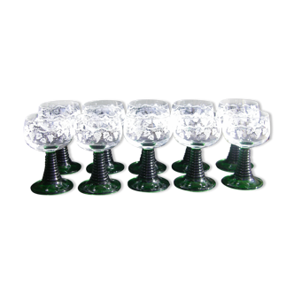 Ten white wine glasses from Alsace "Roemer"