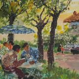 Yvonne Cheffer Delouis: Tea Time, original signed lithograph