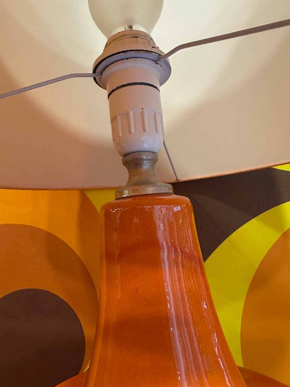 Vintage orange ceramic lamp