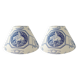 2 Abat-jours toile de jouy bleu