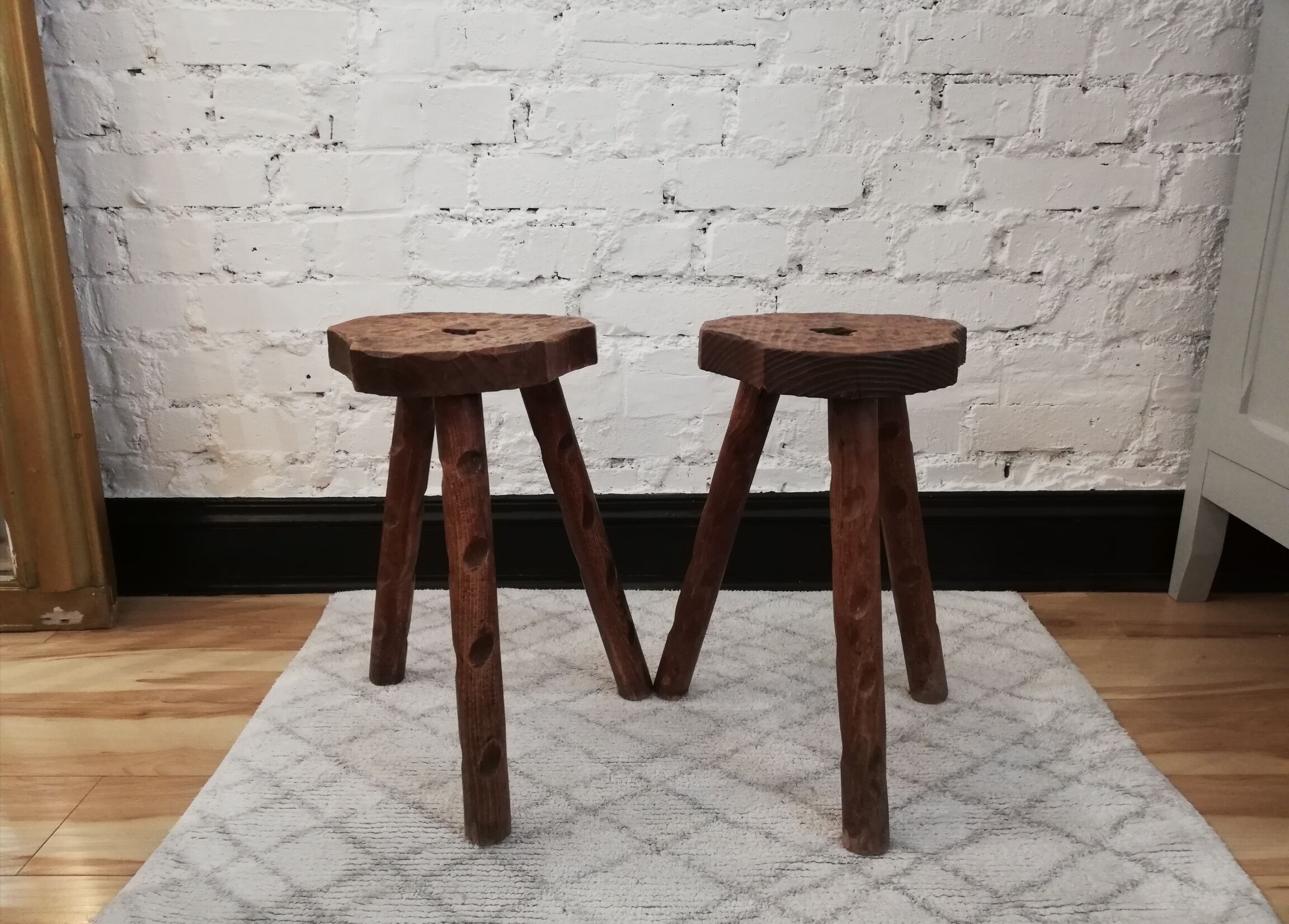 Brutalist tripod stools