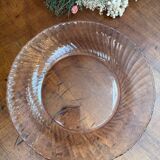 Plat rond creux Rosaline en verre rose