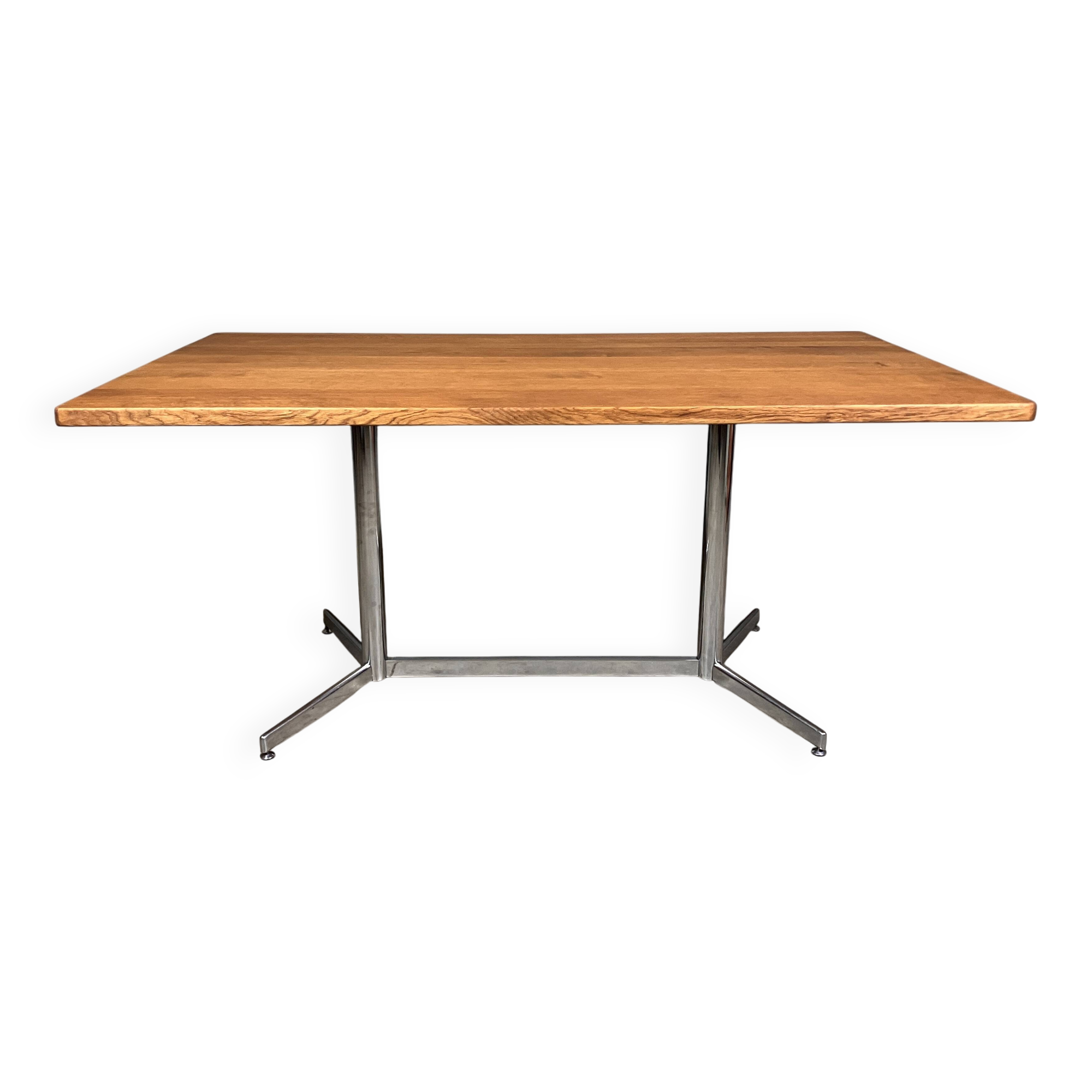 Vintage industrial table desk chrome oak