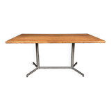 Vintage industrial table desk chrome oak