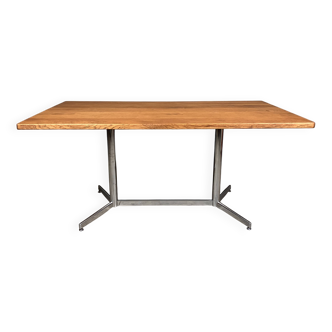 Vintage industrial table desk chrome oak
