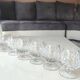 Lot 6 x High quality cut crystal Cognac glasses. Gorham/Althéa model. Double-row scale design