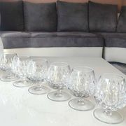 Lot 6 x Verres à Cognac en cristal taillé de Haute qualité. Gorham/Modèle Althéa. Design à double rangées d écailles