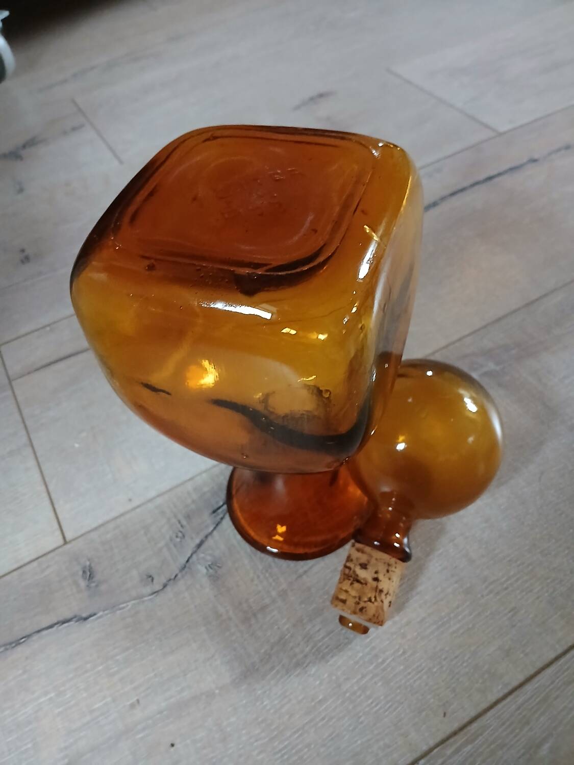 Vintage amber glass carafe