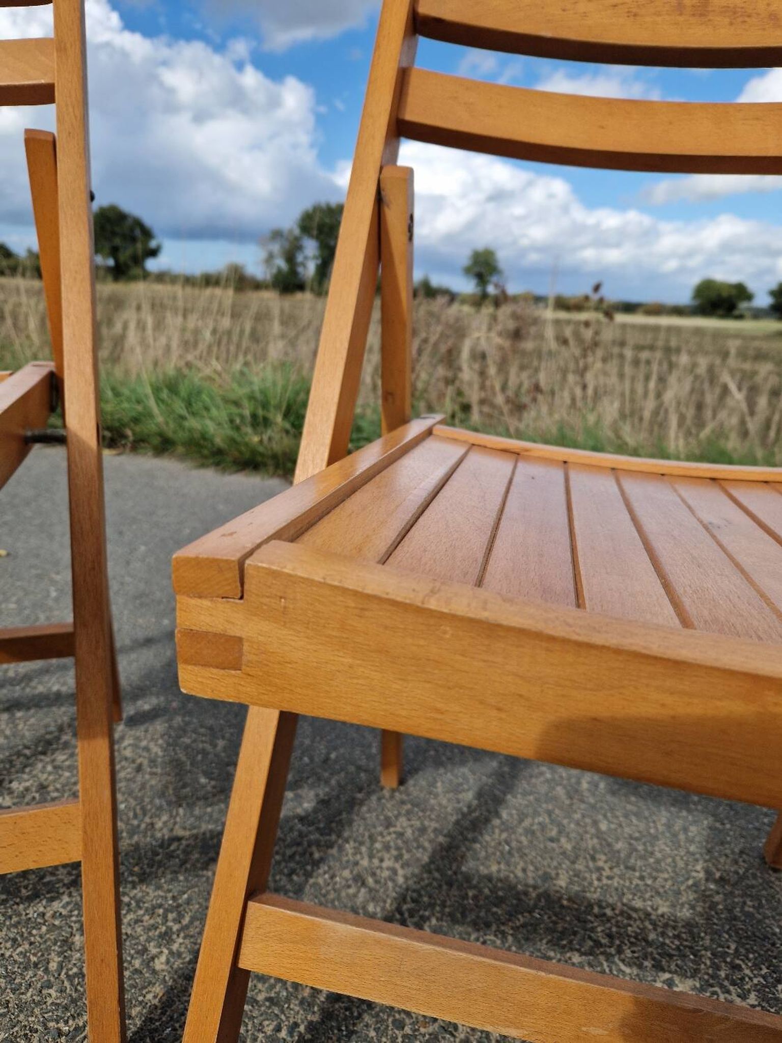 Set of 3 vintage folding chairs