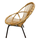 Vintage bamboo and rattan children's armchair