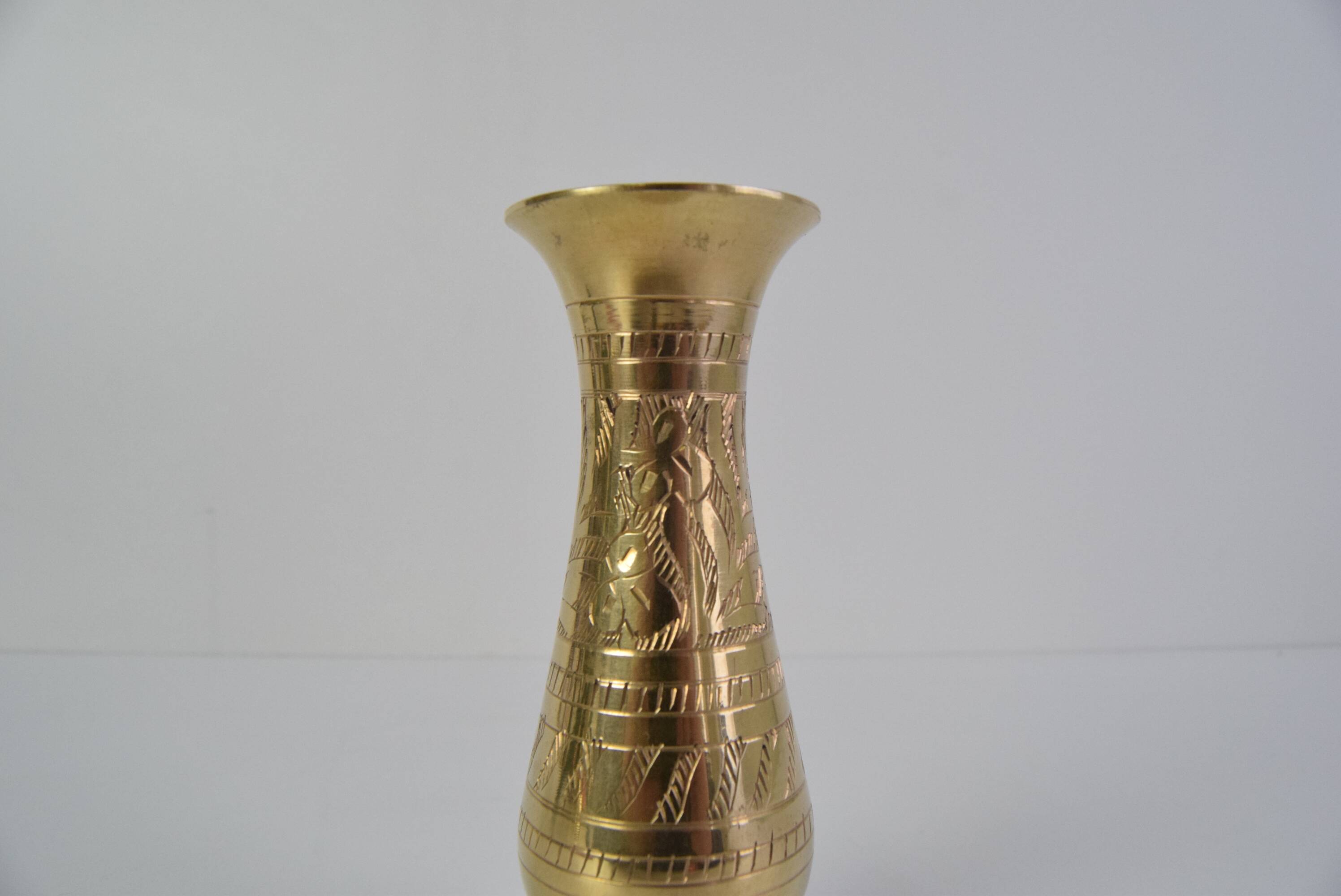 Vintage brass vase, India, 1960's.