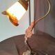 Unsigned wrought iron and tulip lamp (city light)