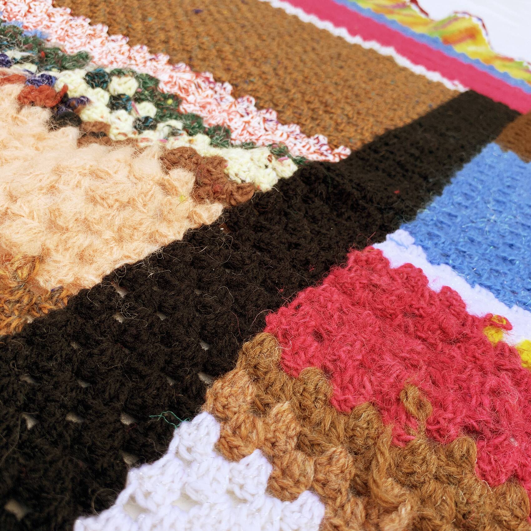 Handmade Crochet Patchwork Throw Blanket Bedspread