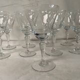 Ensemble de 10 verres vintage gravés