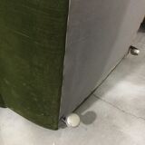 Pair of armchairs, green velvet on wheels, from the 70s
