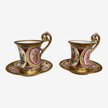 Paire de tasses porcelaine