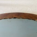Large Art Deco oval mirror in carved wood - 87 x 53 cm