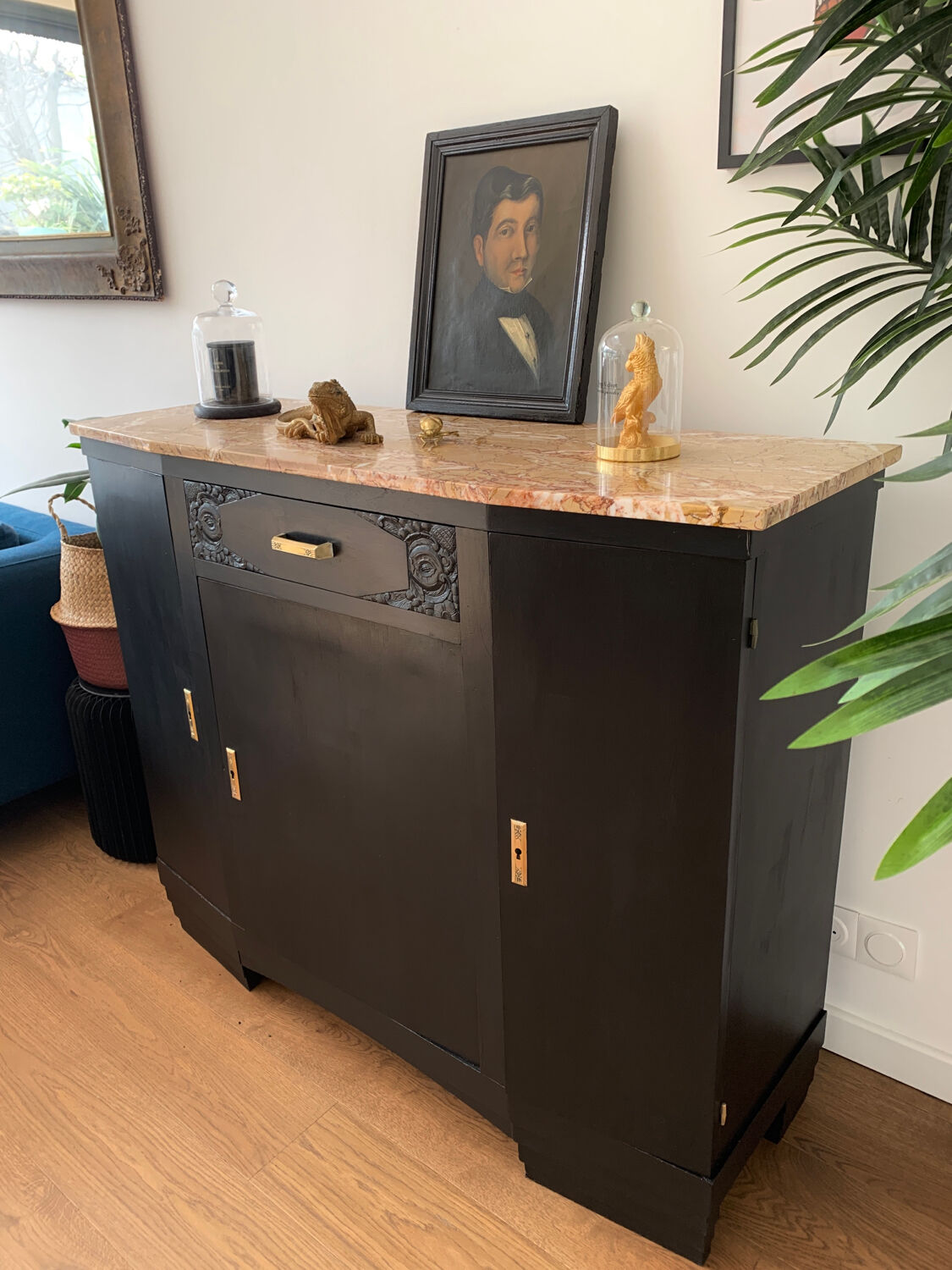 Black art deco cabinet