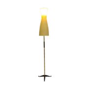 Mid-Century brass floor lamp with fiberglass shade, 1950 s, Germany