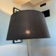 Metal and wood floor lamp