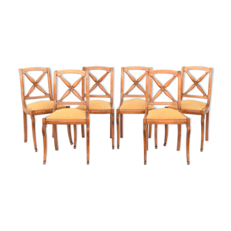6 chaises à dossier croisillons