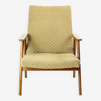 Midcentury Easy Chair In Oak, Czechoslovakia 1960s