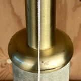 Lampe de table cuir vert daim et laiton, années 1970