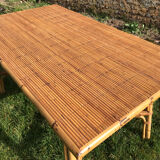 Vintage 1960 rattan table