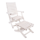 Garden chaise longue with footrest