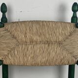 French straw rush low lounge chair in the style of Charles Dudouyt, 1950s