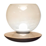 Table lamp in glass and chromed metal Italia Anni '70