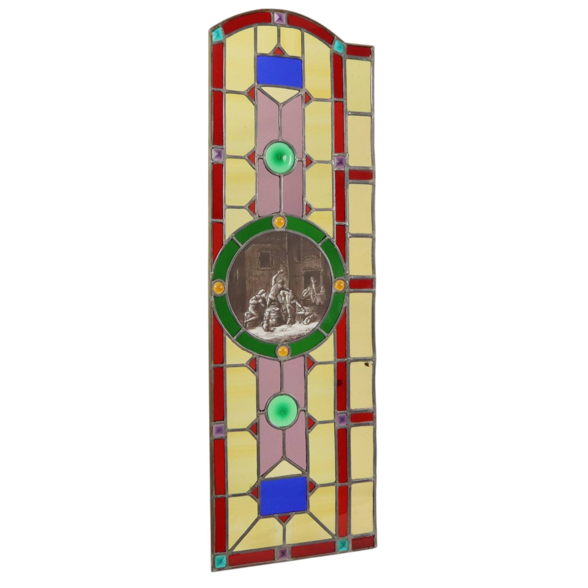 Large Colorful Stained-Glass Medallion