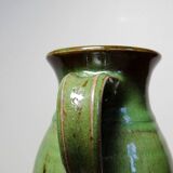 Small green pitcher enameled stoneware Sylvie Wlotkowski craftsmanship from Burgundy