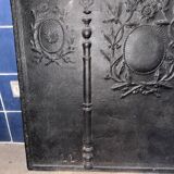 Antique Empire Directoire fireplace plaque circa 1800 cast iron with revolutionary decoration.