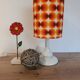 Table lamp in a seventies style | orange psychedelic round lampshade