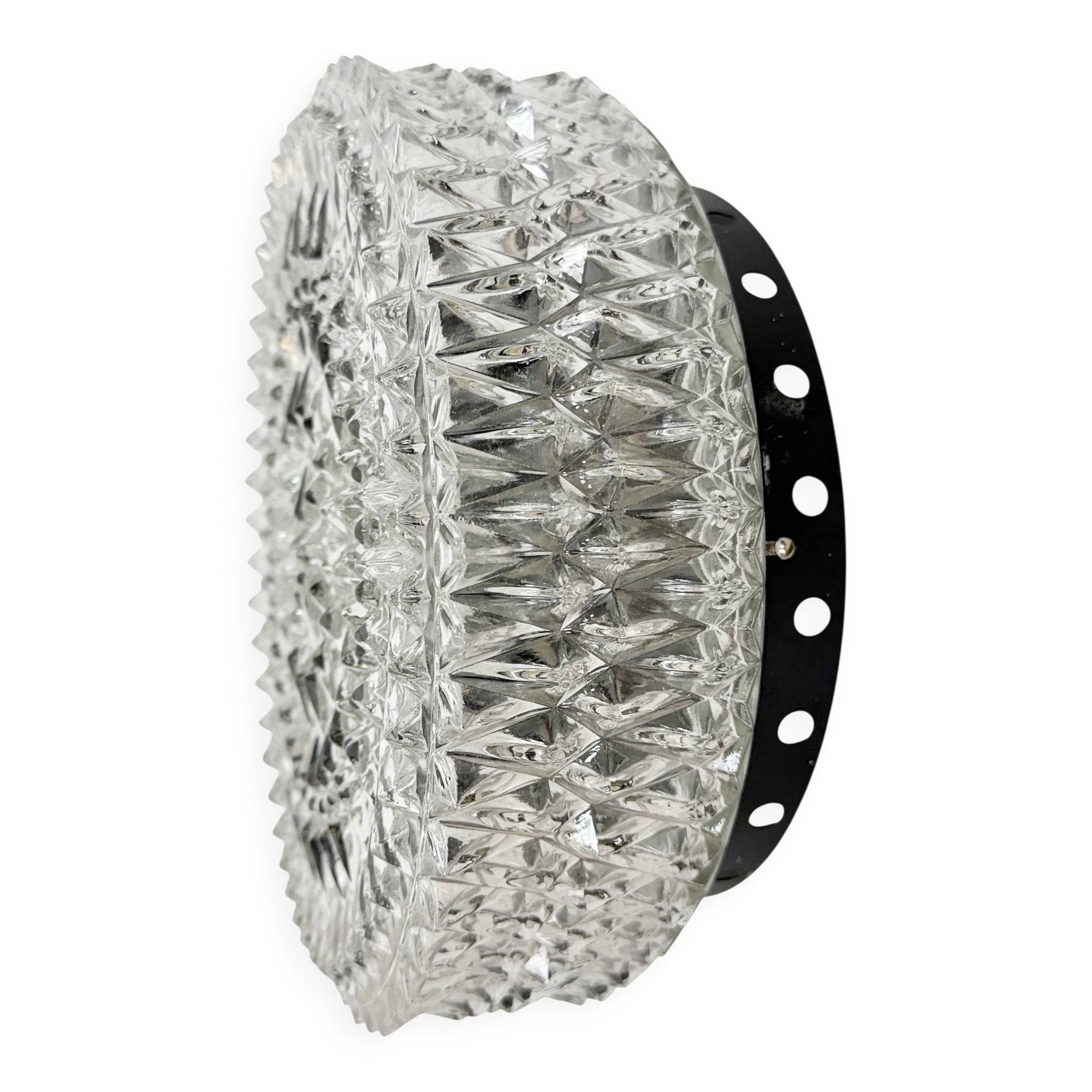 Applique ou plafonnier vintage en verre, années 1970