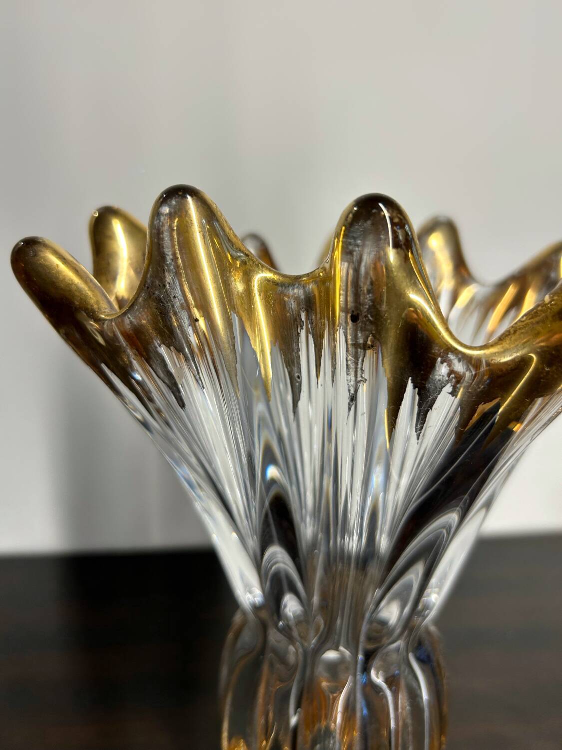 Crystal and gold vase from the 50s