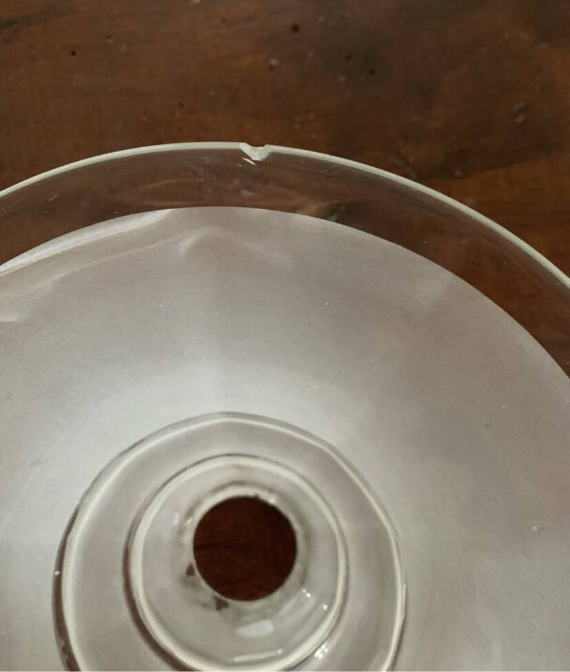 Three glass lampshades