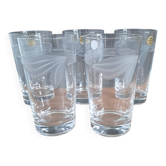 5 new crystal glasses from Arques, Nîmes model.
