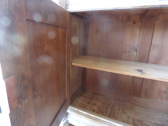 Antique low cabinet two doors two drawers in solid wood