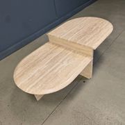 Pair of vintage travertine coffee tables or side tables, 1970s