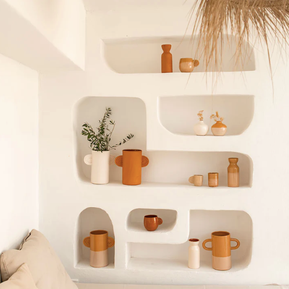 Amber terracotta ceramic vase - Oustao