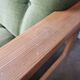 Scandinavian velvet and wood sofa