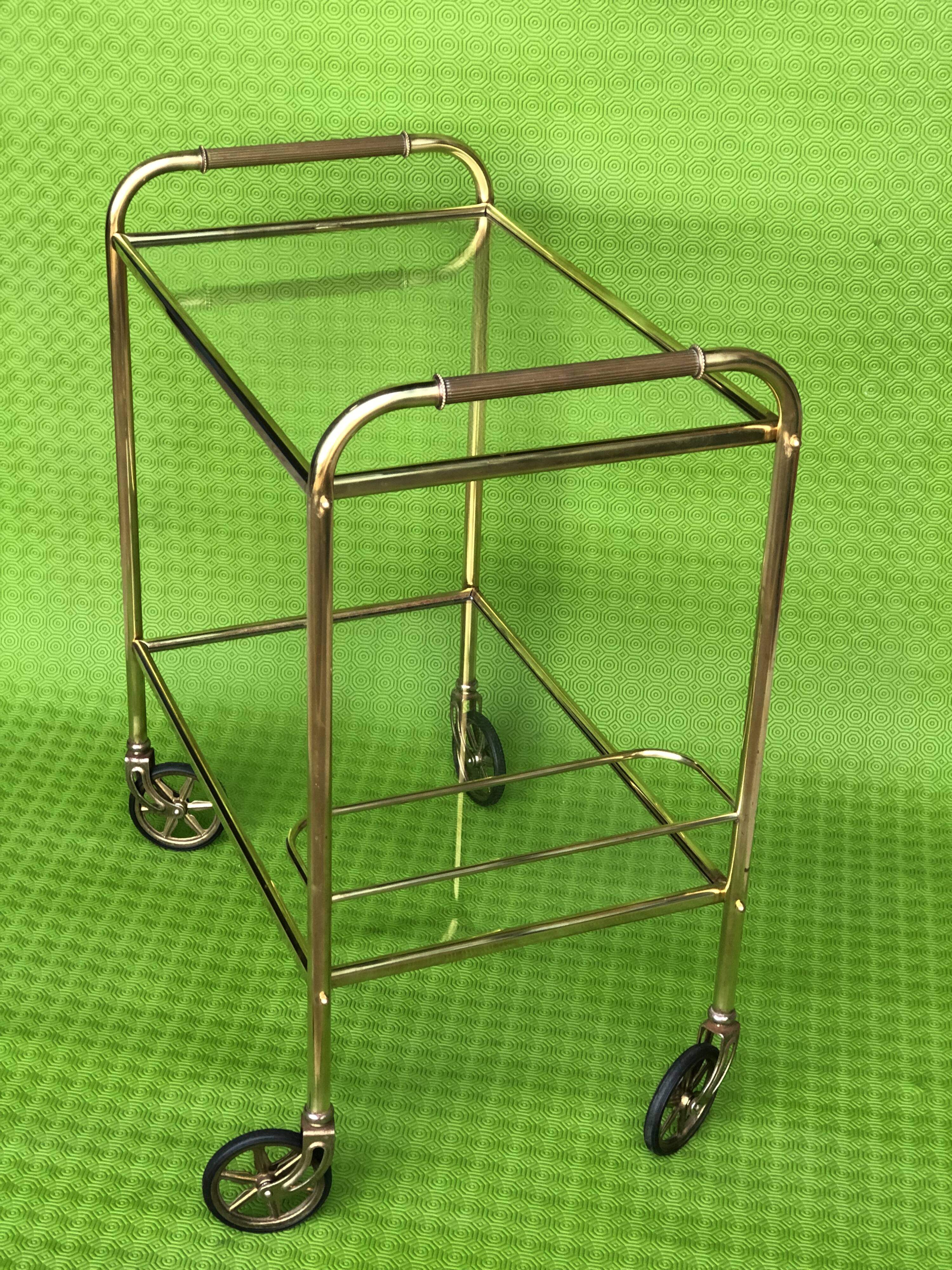 Desserte roulante vintage 1960-1970 metal dore