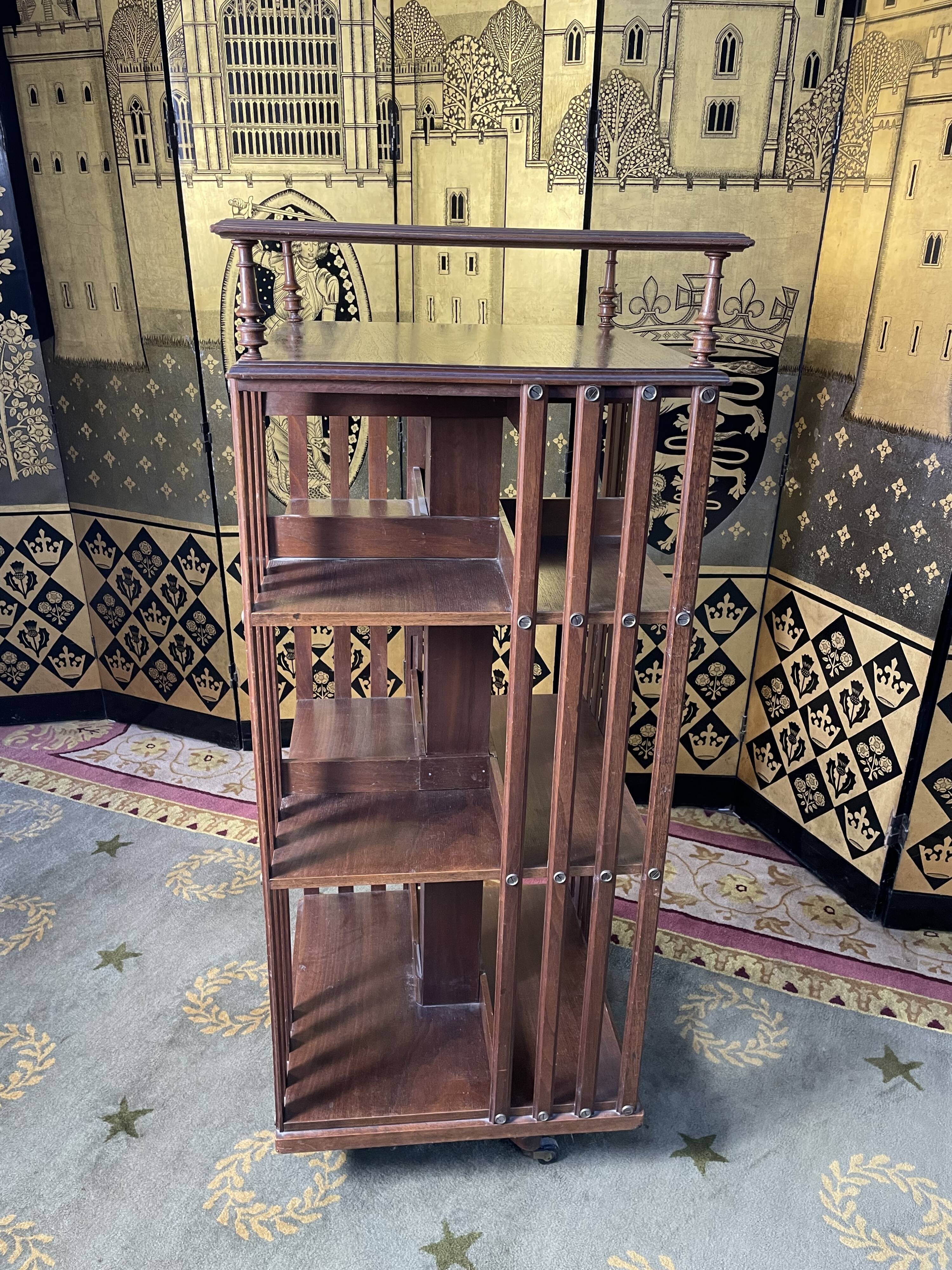 Walnut revolving library