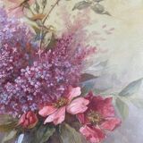 Table "Floral composition" HST signed Henri Chanut XIX ° century