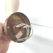 Double adjustable wall light from the 50s in brass and red and cream metal